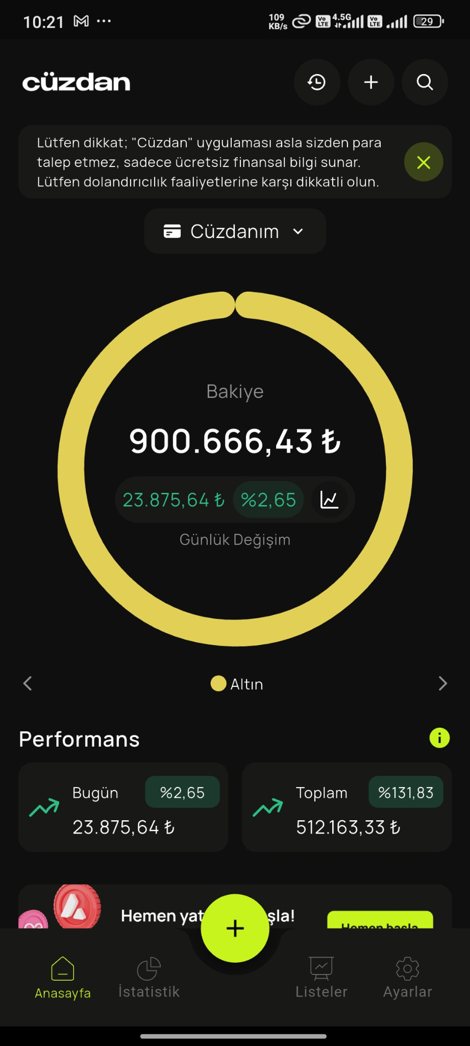BindeBi Cüzdan Android uygulaması
